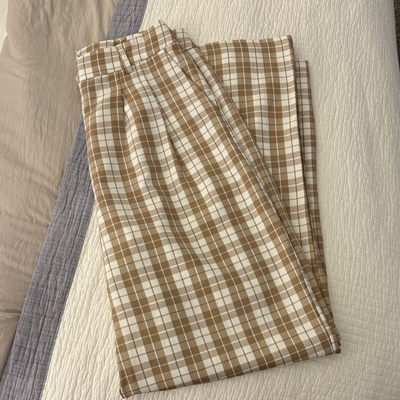 Princess Polly plaid white and brown trousers - Picture 3 of 4